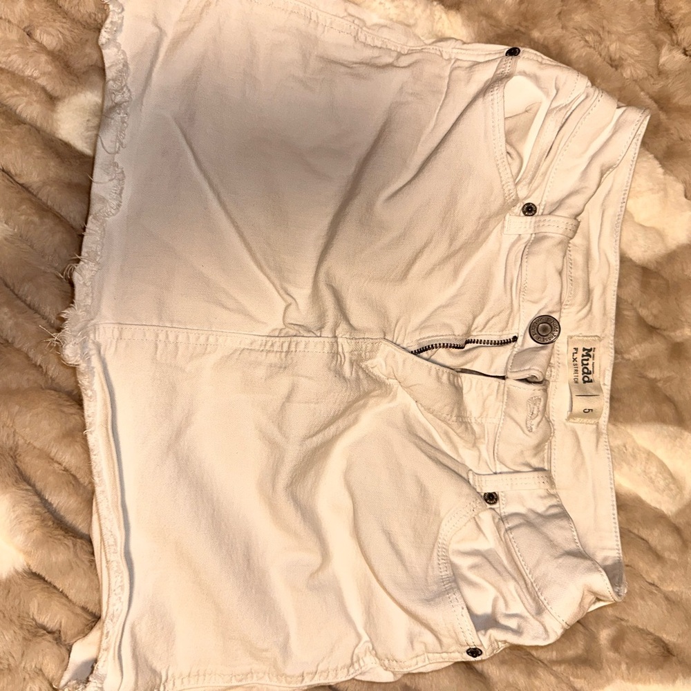 Mudd Women's White Jean Skirt